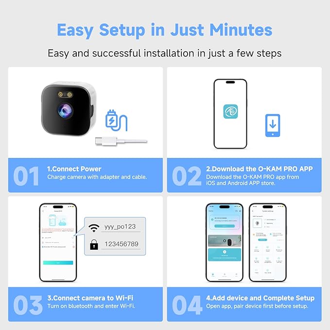 AXB Window Camera for Home Security: 2.4GHz&5GHz WiFi 4K Indoor Camera with Color Night Vision - Smart Motion Detection 24/7 Recording - Easy&Quick Install Includes 2 Multi-Angle Window Mounts