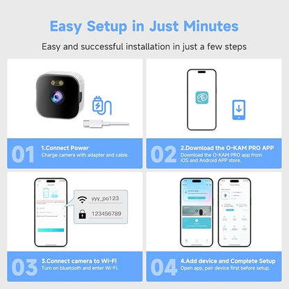 AXB Window Camera for Home Security: 2.4GHz&5GHz WiFi 4K Indoor Camera with Color Night Vision - Smart Motion Detection 24/7 Recording - Easy&Quick Install Includes 2 Multi-Angle Window Mounts