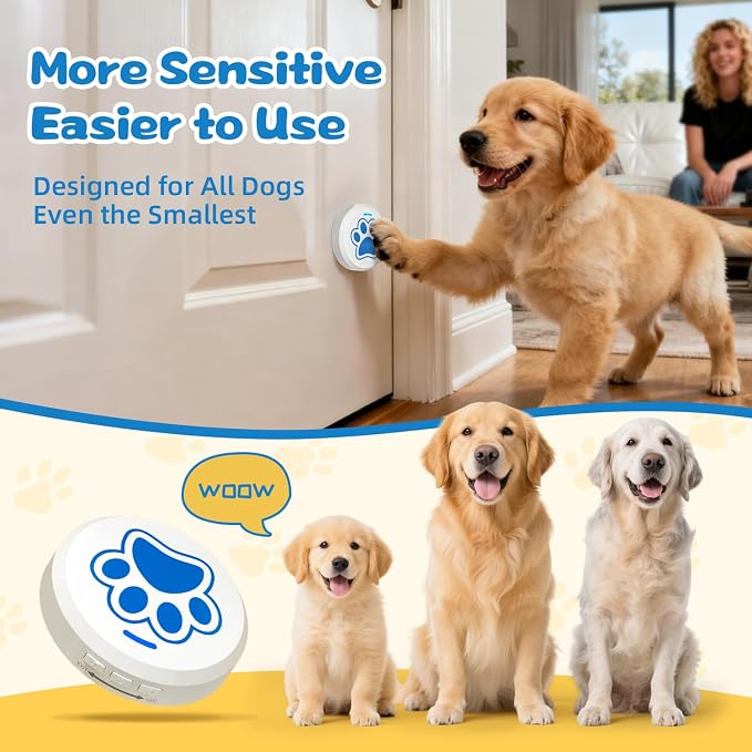 ChunHee Dog Bells to Go Outside – Bell for Dogs to Ring to Go Potty | Dog Door Bell with 5 Adjustable Volume & 36 Ringtones | Chew-Proof Dog Potty Bell | Bells for Dog Training to Go Outside