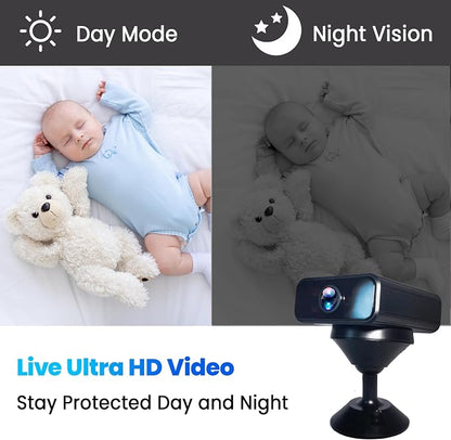 Only 0.6 inch Hidden Camera, 2026 Upgraded 4K Spy Camera, Mini Camera with Real-Time Recording, AI Motion Detection, Support Cloud & TF Storage, Night Vision, Indoor Cameras for Home Security