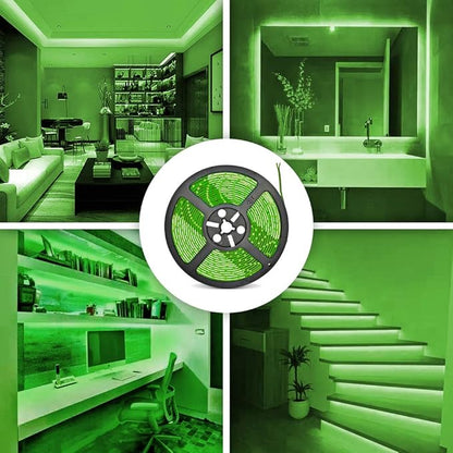 32.8ft Green LED Strip Lights, Waterproof IP65 SMD2835 Dimmable 600LEDs 12V Cuttable for Cabinet, Car, Bar, Bedroom - Holiday Decoration Lighting Tape 2 Rolls