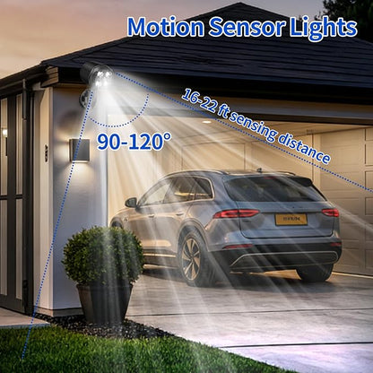 Battery Operated Outdoor Motion Sensor Light, 600LM 6000K Waterproof Wide-Angle Detection Auto On/Off Wall Light,for Garage, Yard, Front Door, Stair and Driveway (2 Packs)