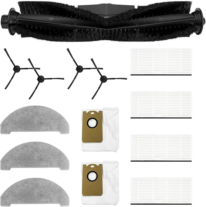 Replacement Kit 14 PCS Robot Vacuum Cleaner Accessories for Honiture Q6 Pro/Laresar L6 Pro, Main Brush/Side Brush/Filters/Pads/Dust Bag