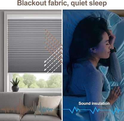 Godark Motorized Blackout Cellular Shades Compatible with Alexa/Google Home Electric Blinds Smart Honeycomb Shades for Windows Automatic Blinds with Remote Custom Size-Light Grey