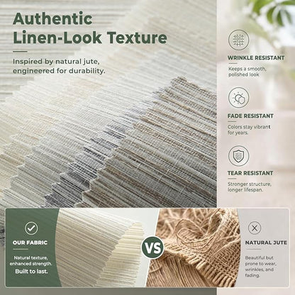 ZSHINE Motorized Linen-Look Roller Shades for Windows, Rechargeable Smart Light Filtering Blinds Compatible with Alexa (82190B)