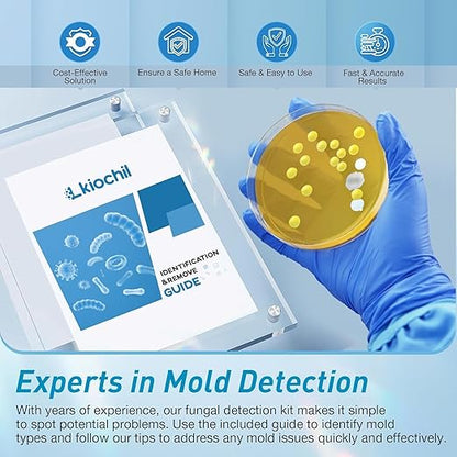 Mold Test Kit for Home - 8 Simple Detection Tests for Surface Mold, HVAC System & Indoor Air Quality - DIY Black Mold Detector with Mold Identification Guide, Fast & Reliable Results