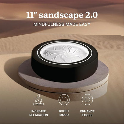 Homedics Drift 11” Sandscape – Version 2.0 with Updated Connected Experience, Smart Wi-Fi Zen Table Décor, LED Ambient Light, Modern Sand Art for Relaxation & Mindfulness, Home & Office Calm Décor