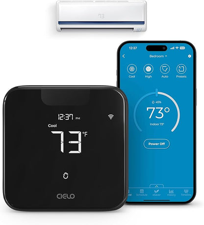 Breez Max Smart WiFi Thermostat for Mini-Split, Window, Portable AC (Black)