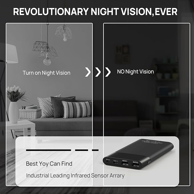 Wireless Security Hidden Camera - Wireless Nanny Cam - Night Vision Indoor/Outdoor Use - APP Remote Control