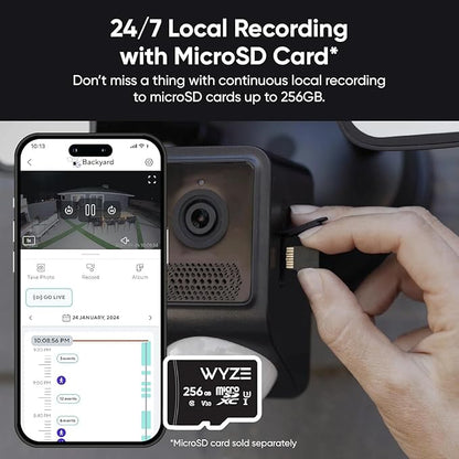 WYZE Floodlight Camera v2, 2800-Lumen LEDs, 2K HD Outdoor Security Camera, 160° Wide View, Motion Activated Light, 105dB Siren, Cloud & Local Storage, Color Night Vision, Wired (Renewed)
