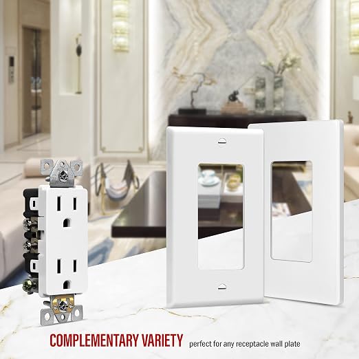 ENERLITES 10 Pack Decorator Wall Outlet, 15A Standard Electrical Receptacle | Self-Grounding, UL Listed, 5-15R, 125V, Non-Tamper Resistant Residential Outlets for Home, Kitchen, Bathroom, White