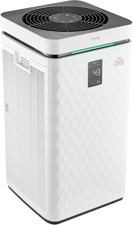 VEVOR Air Purifier for Bedroom Home, H13 HEPA Layer Filter 3139 ft²/h Smart Air Purifier with Speed Control & Child Lock Guard, 23 dB Sleep Mode Air Cleaner for Smoke Dust with Convenient Touch Panel
