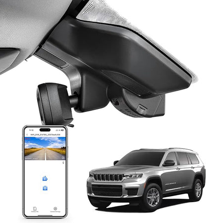 Mangoal 4K Dash Cam Custom for Gen5 Grand Cherokee 2022 2023 2024 2025 2026,Grand Cherokee L 2021-2026 (Model D), Laredo Limited Overland Summit Trailhawk, UHD 2160P Video,WiFi & App, 64GB Card