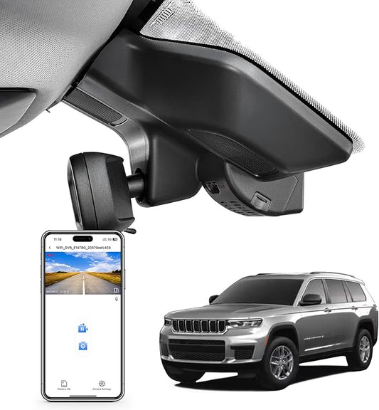 Mangoal 4K Dash Cam Custom for Gen5 Grand Cherokee 2022 2023 2024 2025 2026,Grand Cherokee L 2021-2026 (Model D), Laredo Limited Overland Summit Trailhawk, UHD 2160P Video,WiFi & App, 64GB Card