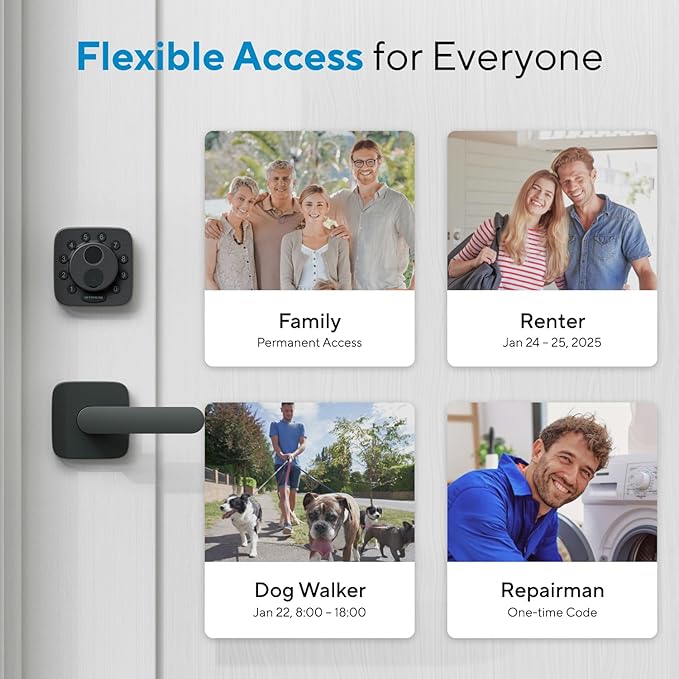 ULTRALOQ Bolt SE WiFi Smart Lock with Handle, Built-in Wi-Fi, Matter Over Thread, Works with Apple Home, Alexa, Google, Keyless Deadbolt with Fingerprint, App, Code, Remote Control, 18 Months Battery