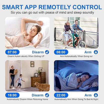 YBJ Alarm System for Home Security,15Piece DIY Kit with Motion Sensors Detectors,SOS Button,Remote,Door/Window Sensors,APP Insta Alert Compatible with Alexa,for Smart Life or Tuya APP,NO Monthly Fees