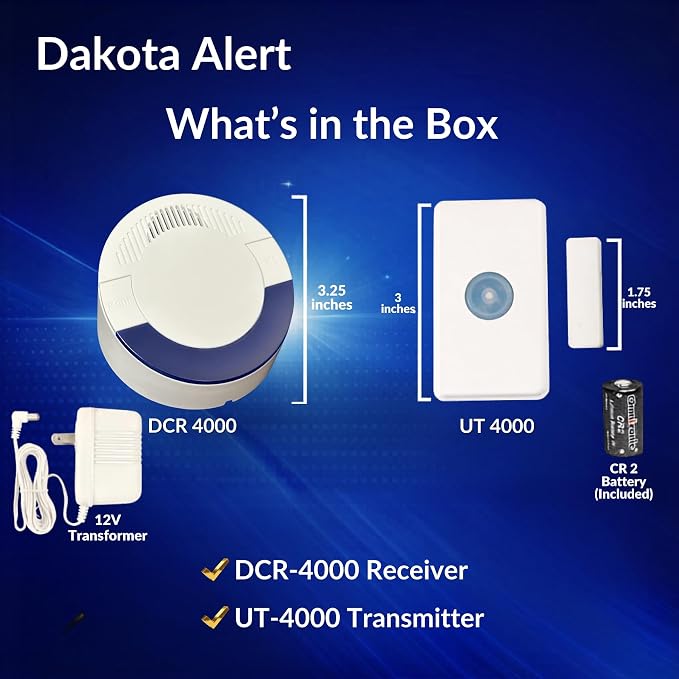 Dakota Alert DCR-4000 Driveway Alarm Receiver with UT-4000 Transmittter