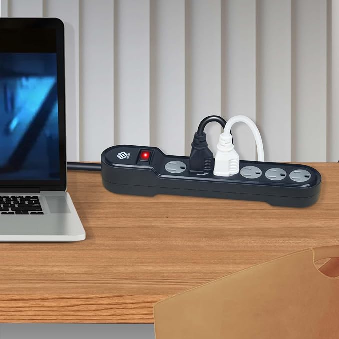 OSKOS Surge Protector Power Strip, 6 outlets, 500 Joules, 6FT Extension Cord, UL Listed,15A Circuit Breaker, Wall Mountable.