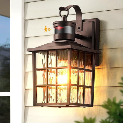 VIANIS Bronze Motion Sensor Exterior Lighting Fixtures, Waterproof