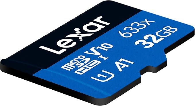 Lexar High-Performance 633x 64GB microSDXC UHS-I Card w/ SD Adapter, C10, U3, V30, A1, Full-HD & 4K Video, Up To 100MB/s Read, for Smartphones, Tablets, and Action Cameras (LSDMI64GBBNL633A)