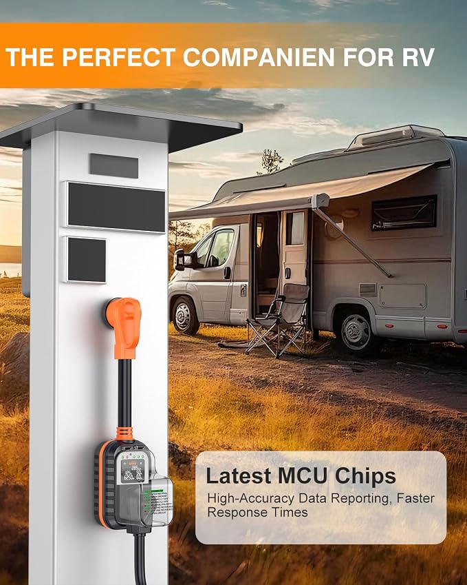 GEARGO First RV Surge Protectors 50 Amp with App Control & Smart LED Display,Smart 50 Amp RV Surge Protector with Real Time KWH, Voltage Monitor, 18000 Joules LED Display Circuit Analyzer for Camper