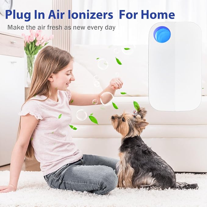 Ion Air purifiers Plug in Air Ionizers for Home Portable and Quiet Ionic Air Purifiers for Bedroom Toilet Office Kitchen and Pets(2)