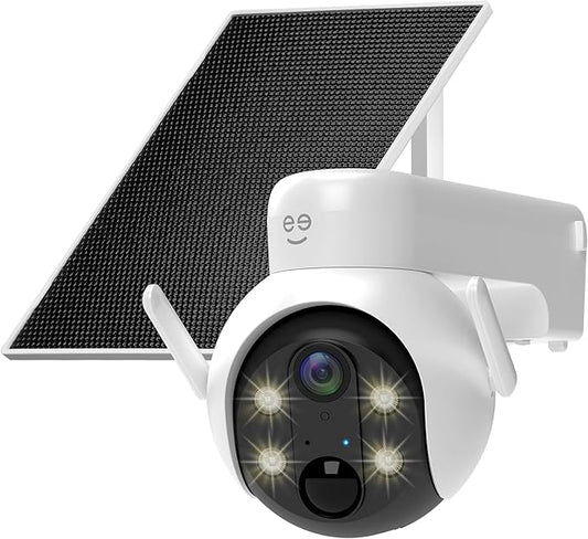 Geeni Insight 3MP Smart PTZ Solar Security Camera – Auto-Follow Motion Tracking, 2K HD Wire-Free Outdoor WiFi Camera with 3W External Solar Panel, 5200mAh Battery, & Two-Way Audio