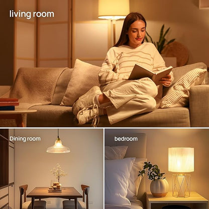 Consciot A19 LED Light Bulbs Dimmable,60W Equivalent,3000K Warm White,9W 800 Lumens,E26 Standard Base,UL Listed,Lighting for Bedroom Living Room Home Office,12 Packs
