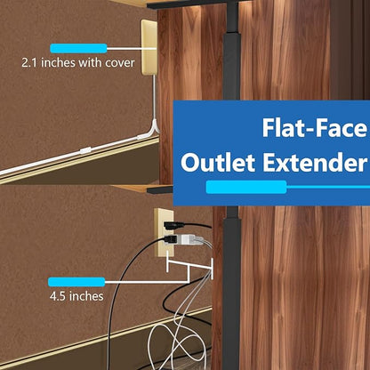 LIDER Outlet Extender with 3 Receptacles, 12W USB Type-A, and USB Type-C, Ultra-Thin Wall Plate Plug with Cord Extender, 3-Outlet Power Strip, Flat-Face, Slim Design, ETL-Listed, 3ft Cord, Gold