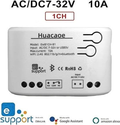 EWeLink 1CH 7-32V Smart Switch,Self-Locking Relay Switch,Mobile Phone Remote Control Remote APP On-Off Module, Timing/Delay, Compatible with Alexa Google