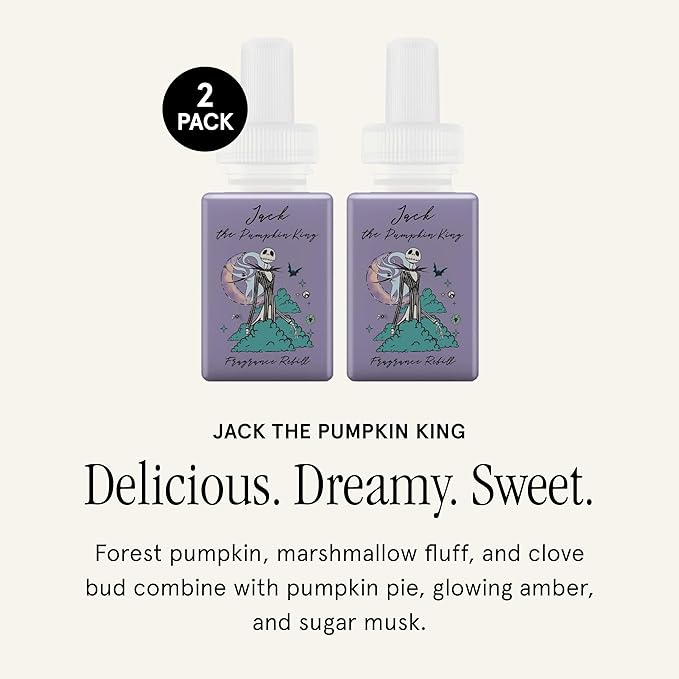 Pura Disney Collection Scent Refill - Smart Home Air Diffuser - Home Scent Refill - Up to 120-Hours of Premium Fragrance per Vial - Safe Diffuser Fragrance - 2 Pack, Jack the Pumpkin King