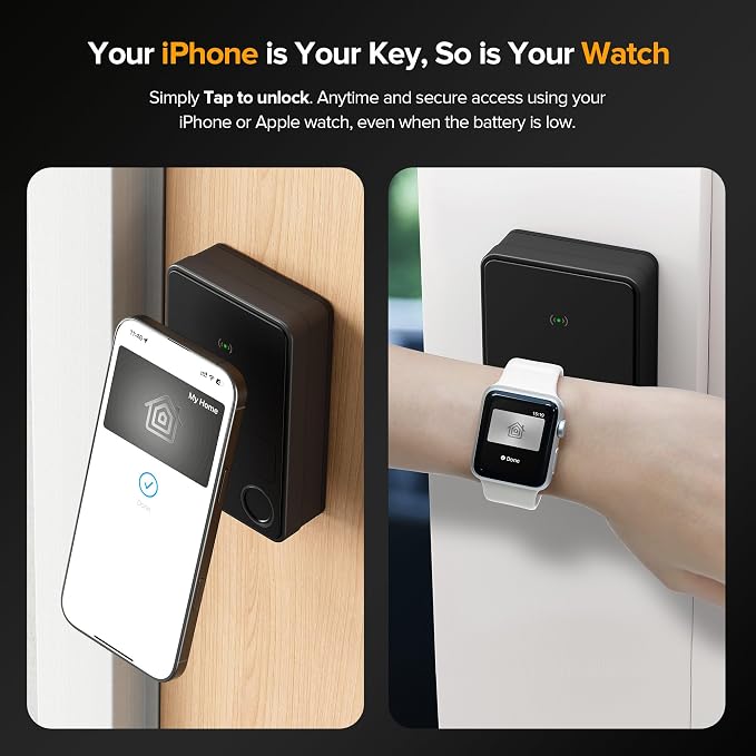 ThorBolt X3 Smart HomeKit Keyless Entry Fingerprint Door Lock, Black | with Apple Home Key, 8xAA Alkaline Batteries, Works with HomeKit Over Thread, 5 Ways to Unlock, IP65 Weatherproof