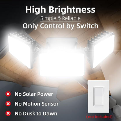120W LED Flood Lights Outdoor, High Brightness 12000lm LED Security Light, IP66 Waterproof Outside Floodlight 6500K Coldwhite, Exterior Lighting Fixtures for House, Yard, Garden,Playground