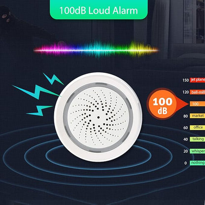 Smart Siren Alarm, Door Alarm System App Control, 90db Sounder Impact Sound Light Alarm for TUYA, for House Apartment ()