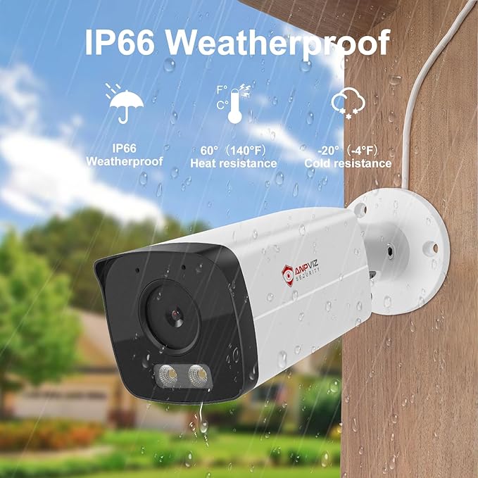 Anpviz 4K PoE IP Bullet Camera with 100ft Smart Dual Light Color Night Vision, 8MP Security IP Camera Outdoor Indoor, MD2.0,Micro SD Slot, Built in Mic,Metal,IP66,Wired,NDAA,IPC-B8A83WD-S (U Series)