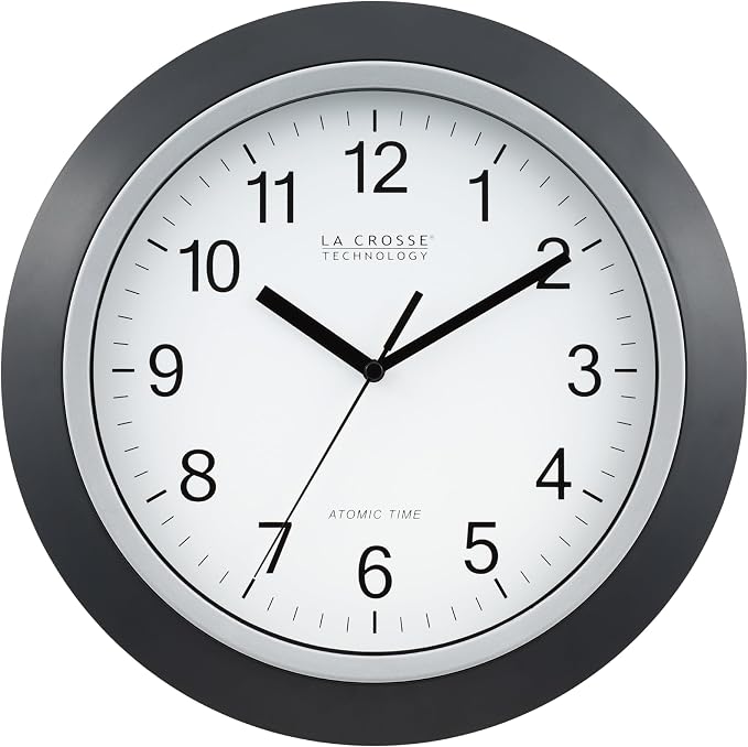 La Crosse Technology WT-3129B 12 Inch Atomic Analog Wall Clock, Black (Pack of 5)