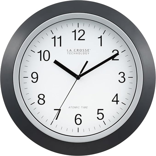 La Crosse Technology WT-3129B 12 Inch Atomic Analog Wall Clock, Black (Pack of 5)
