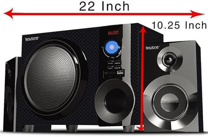 Boytone BT-210FD, Ultra Wireless Bluetooth Main unit, Powerful Sound with Powerful Bass System 30 watt, Excellent Quality Clear Sound & FM radio, with Remote Control Aux Port, SB/SD/ for Smartphone's , Tablets , Desktop Computers , Laptops ,Black Color