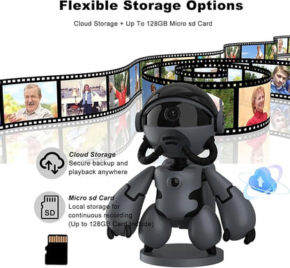 2K Indoor Camera Robot, 5G/2.4G WiFi Indoor Cameras for Home Baby Security