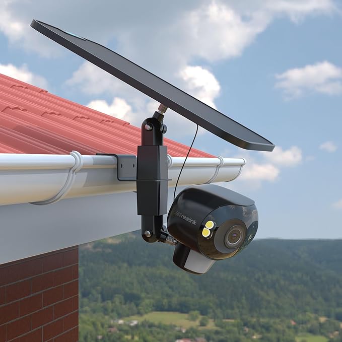 2 in 1 Camera Gutter Mount for Reolink Argus 4 Pro 4K Solar Security Cameras (Black)