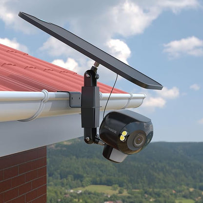 2 in 1 Camera Gutter Mount for Reolink Argus 4 Pro 4K Solar Security Cameras (Black)