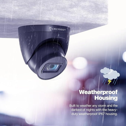 Amcrest Analog Outdoor Security Camera, Dome 2MP 1080P @ 30fps, Quadbrid HD-CVI/TVI/AHD, 98ft Night Vision, IP67 Metal, 129° FOV, Black (Not an IP Camera) (DVR Required, Not Included) (AMC1080DM28-B)