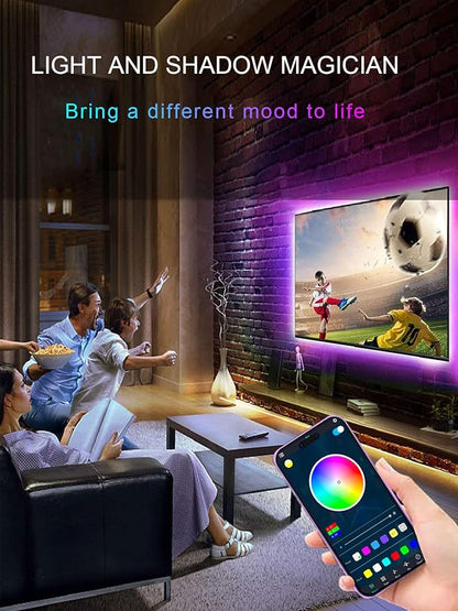 KANTUTOE LED Lights for TV, 16.4ft LED Lights for 45-75 Inch TVs, RGB TV Backlight Behind, Music Sync Bluetooth APP & Remote Control Strip Lights USB Powered for Bedroom, Gaming, Home Décor