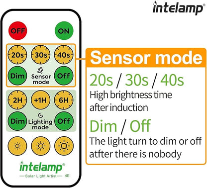 intelamp Solar Flood Lights Outdoor Waterproof, 6000mAh 1200LM Solar Powered Dual Motion Sensor LED Lighting Dusk to Dawn Security Floodlight Exterior with Remote for Outside Garden House Patio