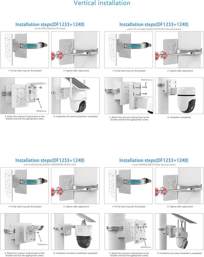 Pole Mount for for AOSU D1 SE/Lite/Max,eufy Solocam S340/E30,Reolink Argus PT 3MP/4MP/5MP/2K ANSQUE(GU01/SA01),SEHMUA,TP-Link Tapo Outdoor Pan/Tilt Wi-Fi,Cinnado B6 Security Cameras (White)