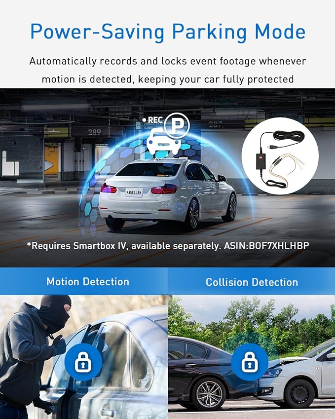 MAGELLAN DR45 2-Channel Dash Cam, Night Vision, Front & Rear True 4K + 2K Camera for Cars, STARVIS 2 IMX678 IMX675, Strong Mount, GPS, Wi-Fi, App Control, Parking Mode, 2.7" IPS, 64GB Card Included