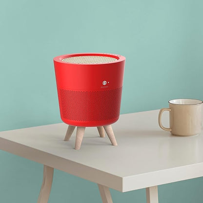IMUNSEN M-002R HEPA Air Purifier with H13 True HEPA Filter, Cypress Wood Filter, Auto Sleep Mode, Filters 99.97% Pollen, Smoke, Perfect for Office and Bedroom, Made in Korea - Red