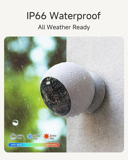 Noorio Magnetic Wireless Security Camera Outdoor, Built-in 32GB Storage