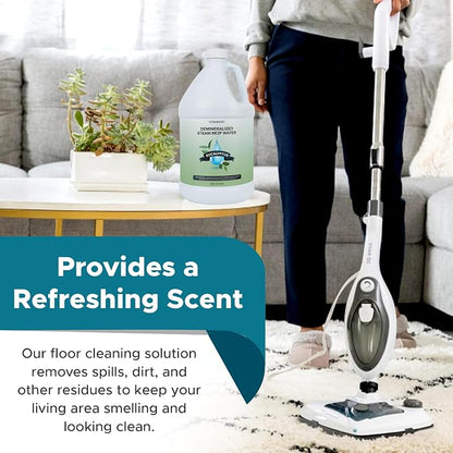 Steam & Go Demineralized Water for Steam Mop – Eucalyptus Mint Scent, 128 oz (Pack of 2) | Scented Floor Cleaner Solution, Ready-to-Use, Compatible with Any Steam Cleaner