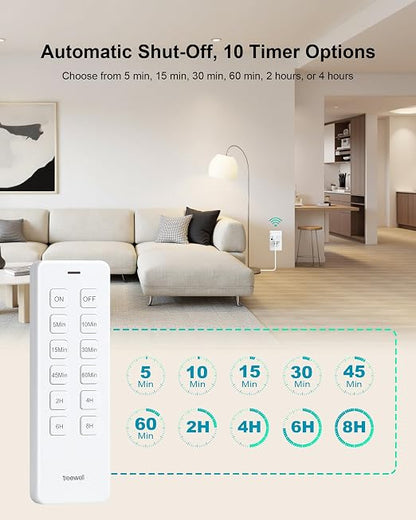 Remote Control Outlet with Countdown Timer, Portable Magnetic Switch